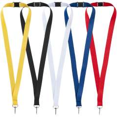Lago lanyard with break-away closure, solid black