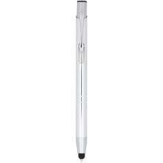 Moneta anodized aluminium click stylus ballpoint pen, solid black