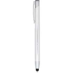 Moneta anodized aluminium click stylus ballpoint pen, solid black
