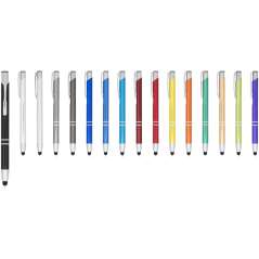 Moneta anodized aluminium click stylus ballpoint pen, solid black