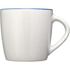 Aztec 340 ml ceramic mug, White, solid black