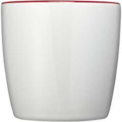 Aztec 340 ml ceramic mug, White, solid black