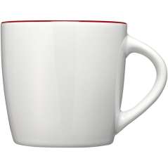 Aztec 340 ml ceramic mug, White, solid black