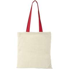 Nevada 100 g/m2 cotton tote bag with coloured handles, Natur