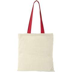 Nevada 100 g/m2 cotton tote bag with coloured handles, Natur
