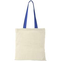 Nevada 100 g/m2 cotton tote bag with coloured handles, Natur