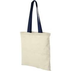 Nevada 100 g/m2 cotton tote bag with coloured handles, Natur