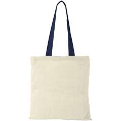 Nevada 100 g/m2 cotton tote bag with coloured handles, Natur