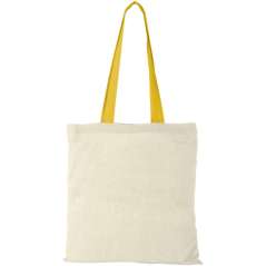 Nevada 100 g/m2 cotton tote bag with coloured handles, Natur
