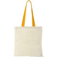Nevada 100 g/m2 cotton tote bag with coloured handles, Natur