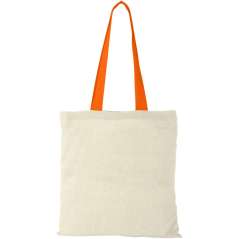 Nevada 100 g/m2 cotton tote bag with coloured handles, Natur