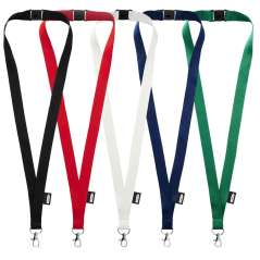 Tom recycled PET lanyard with breakaway closure, Red