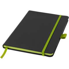 Colour-edge A5 hard cover notebook, solid black