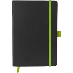 Colour-edge A5 hard cover notebook, solid black
