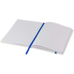 Spectrum A5 white notebook with coloured strap, White, solid black