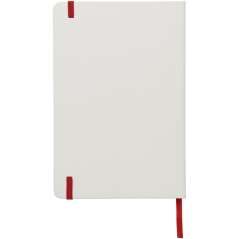 Spectrum A5 white notebook with coloured strap, White, solid black