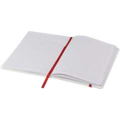 Spectrum A5 white notebook with coloured strap, White, solid black