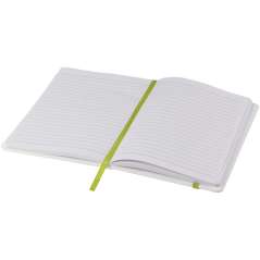Spectrum A5 white notebook with coloured strap, White, solid black