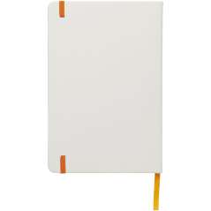 Spectrum A5 white notebook with coloured strap, White, solid black