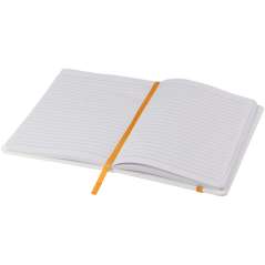 Spectrum A5 white notebook with coloured strap, White, solid black