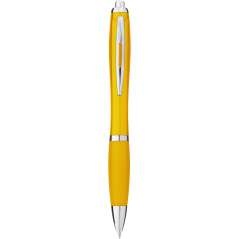 Nash ballpoint pen with coloured barrel and grip, White