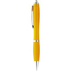 Nash ballpoint pen with coloured barrel and grip, White