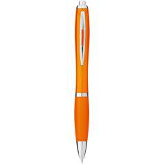 Nash ballpoint pen with coloured barrel and grip, White
