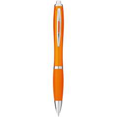 Nash ballpoint pen with coloured barrel and grip, White