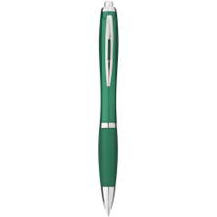 Nash ballpoint pen with coloured barrel and grip, White