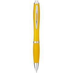 Nash ballpoint pen with coloured barrel and grip, White