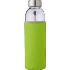 Glass bottle (500 ml) with neoprene sleeve Nika, black