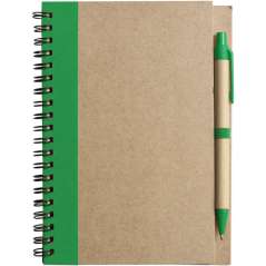 Wire bound notebook with ballpen. Stella, black