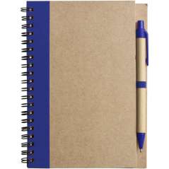 Wire bound notebook with ballpen. Stella, black