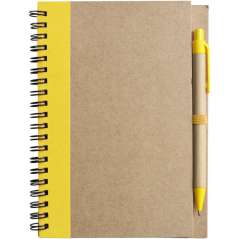 Wire bound notebook with ballpen. Stella, black