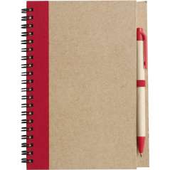 Wire bound notebook with ballpen. Stella, black