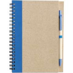 Wire bound notebook with ballpen. Stella, black