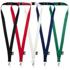 Tom recycled PET lanyard with breakaway closure, Red