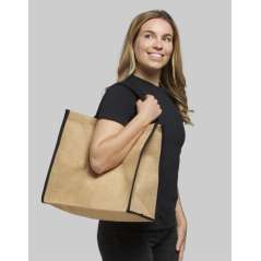 Harry large tote bag made from jute, Natural,White