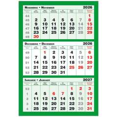 Calendar triptic de perete 3 culori