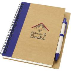Priestly recycled notebook with pen, Natural, solid black