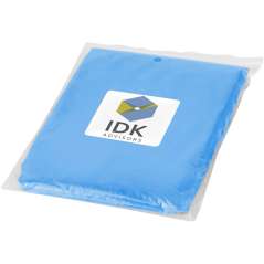 Ziva disposable rain poncho with storage pouch, solid black