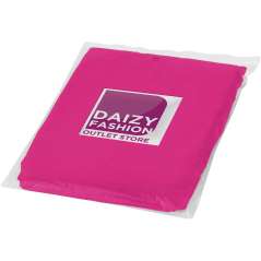 Ziva disposable rain poncho with storage pouch, solid black