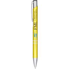 Moneta anodized aluminium click ballpoint pen, solid black