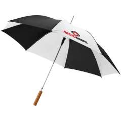 Lisa 23" auto open umbrella with wooden handle, solid black
