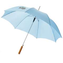 Lisa 23" auto open umbrella with wooden handle, solid black