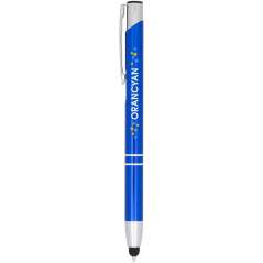 Moneta anodized aluminium click stylus ballpoint pen, solid black