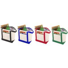 Lighthouse non-woven cooler tote, Natural, solid black