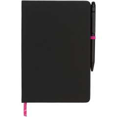 Noir Edge medium notebook, solid black,Red