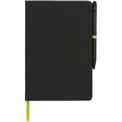 Noir Edge medium notebook, solid black,Red