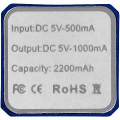 Volt 2200 mAh power bank, solid black